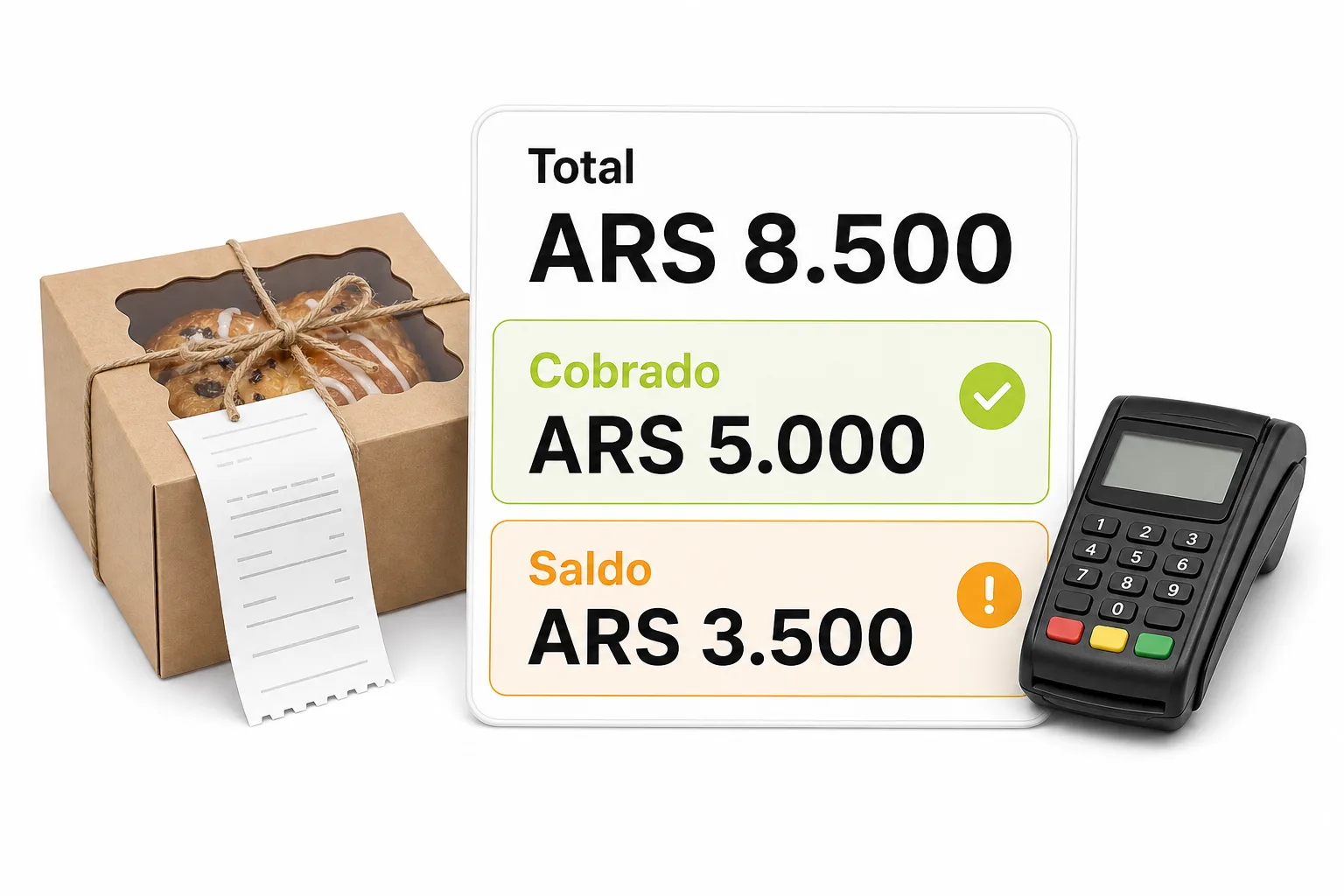 Un pedido muestra su total, el importe ya cobrado y el saldo todavía pendiente.